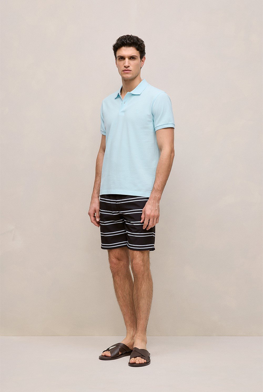 Pique Monogram Short Sleeve Polo