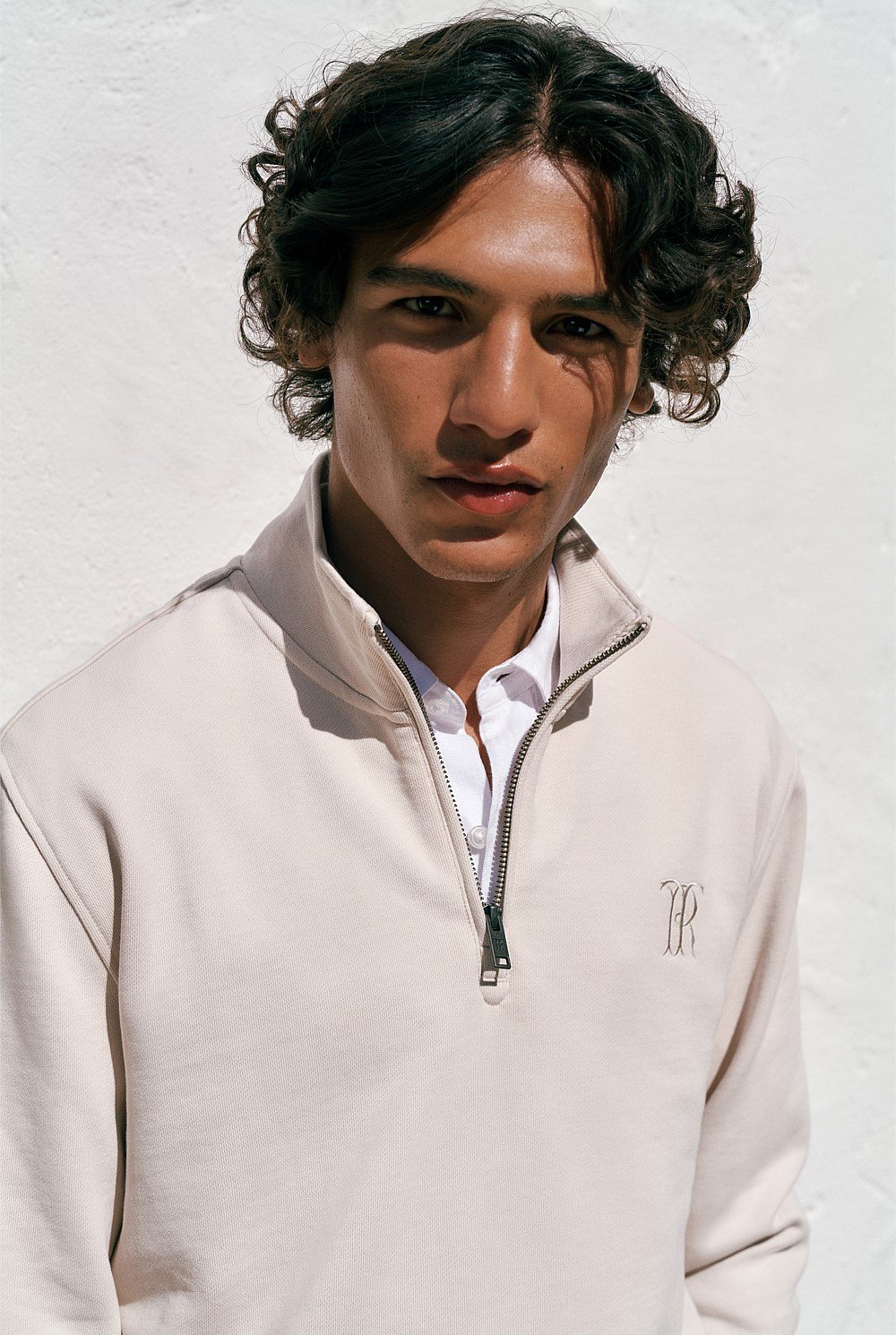 Terry 1/4 Zip Monogram Sweat