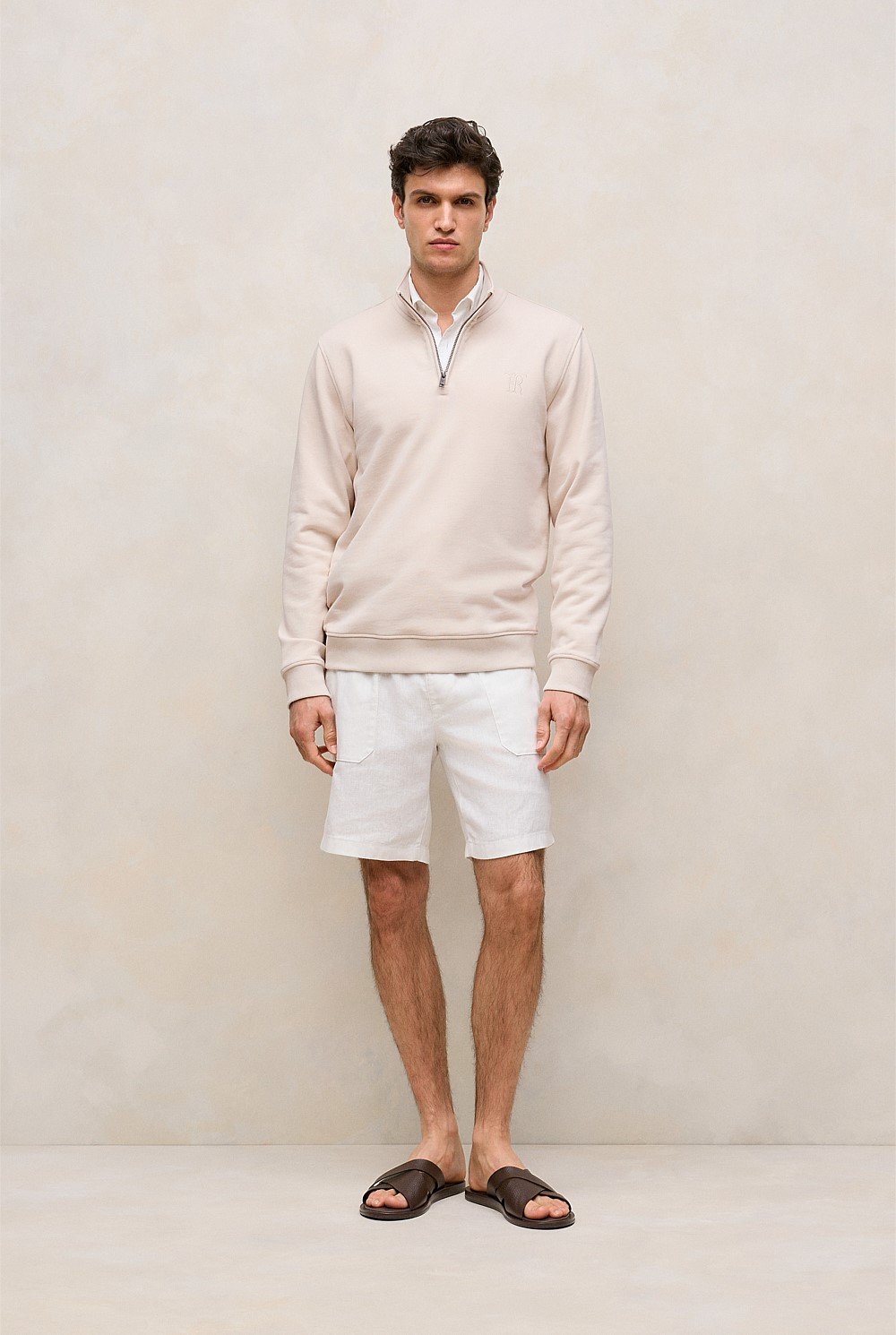 Terry 1/4 Zip Monogram Sweat