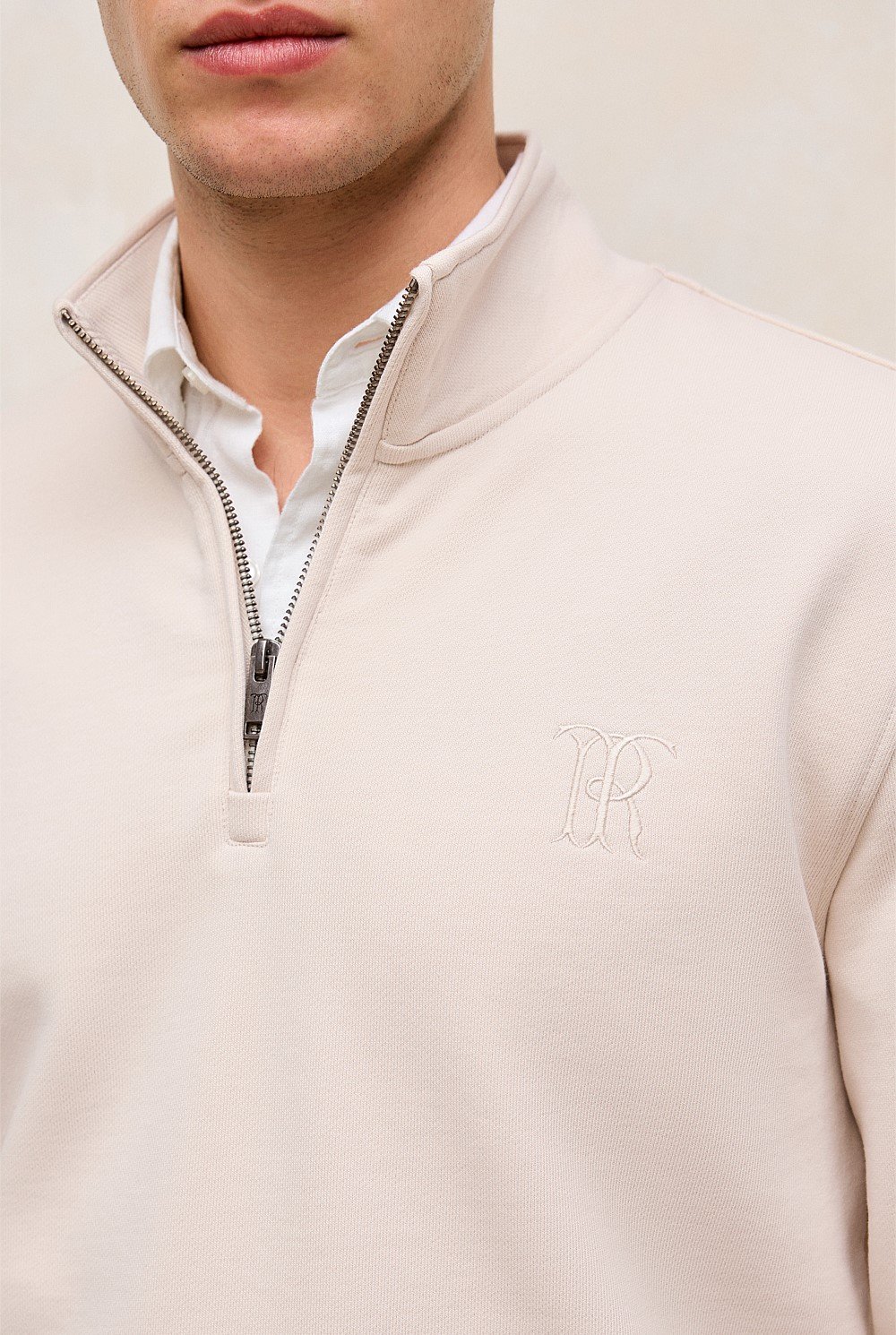 Terry 1/4 Zip Monogram Sweat
