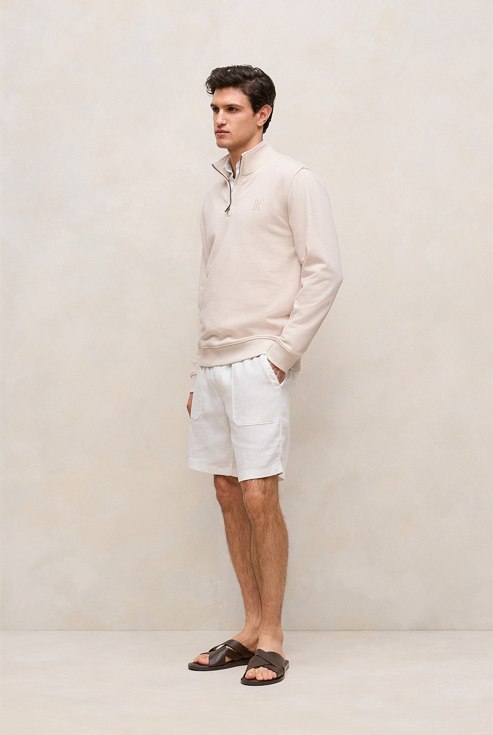 Terry 1/4 Zip Monogram Sweat