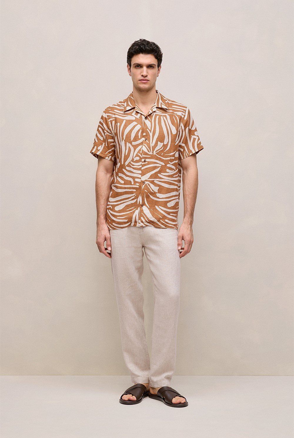 Brushstroke Linen Camp Shirt