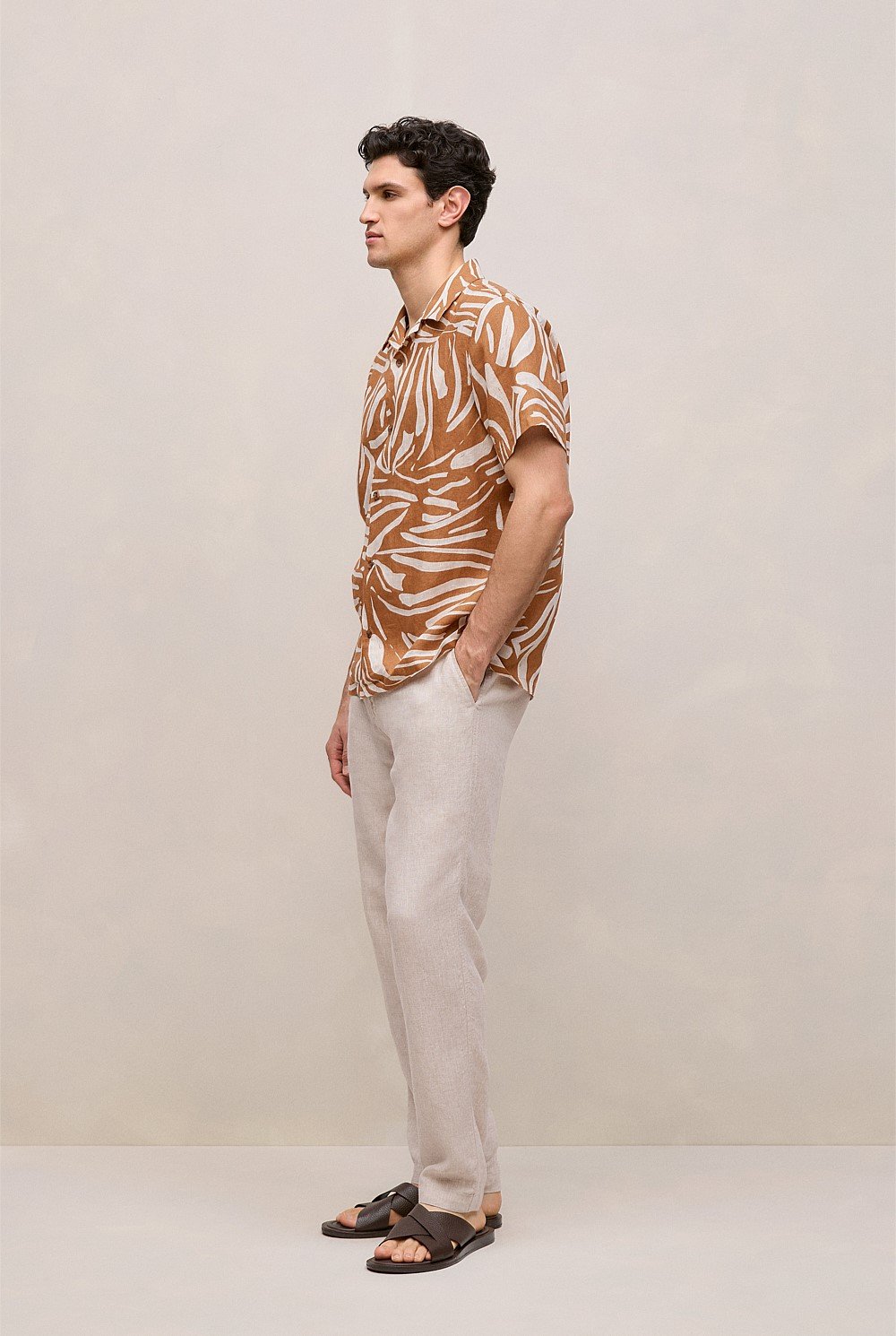Brushstroke Linen Camp Shirt