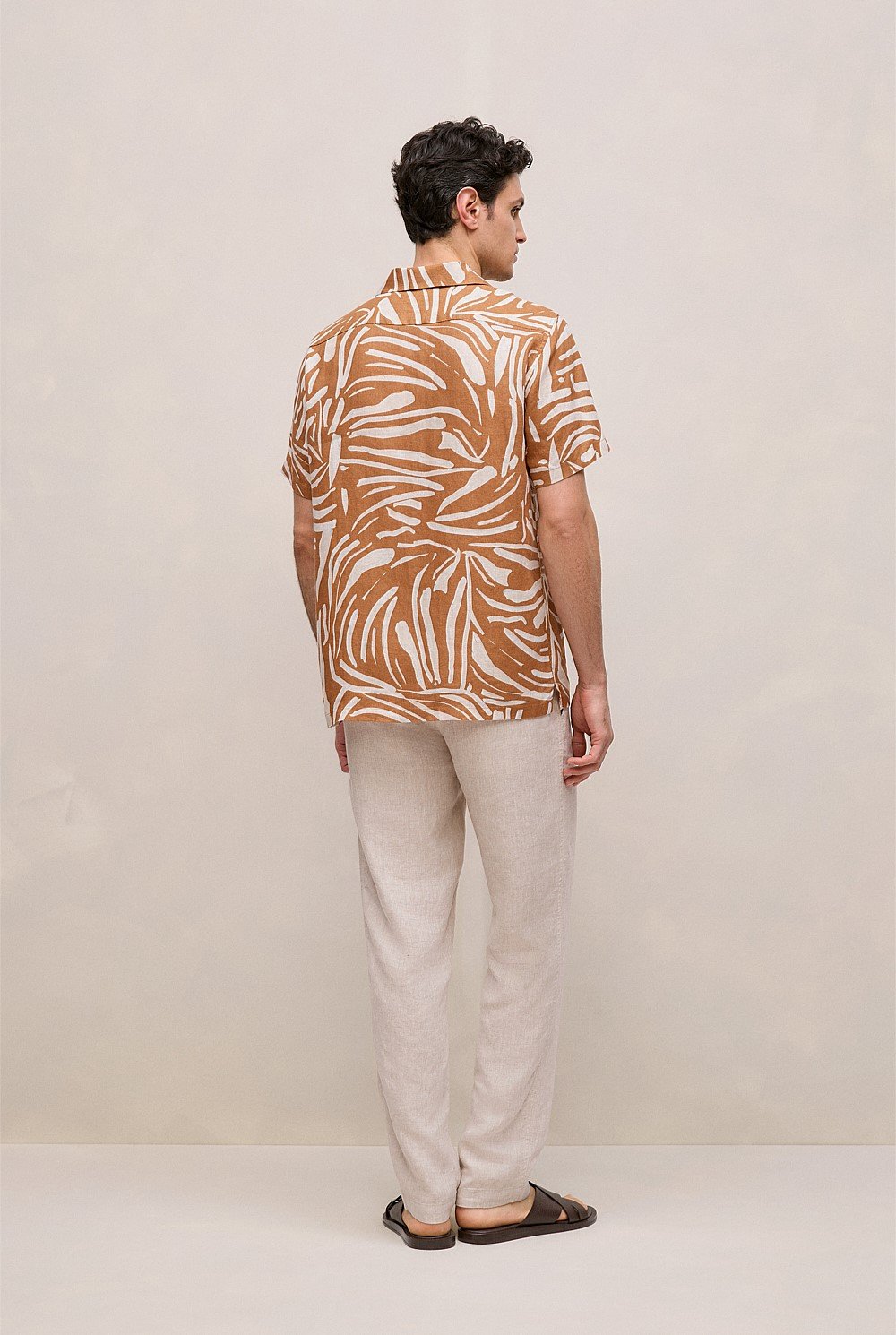 Brushstroke Linen Camp Shirt