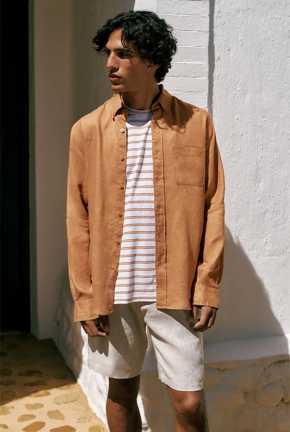 Regular Fit Linen Classic Long Sleeve Shirt