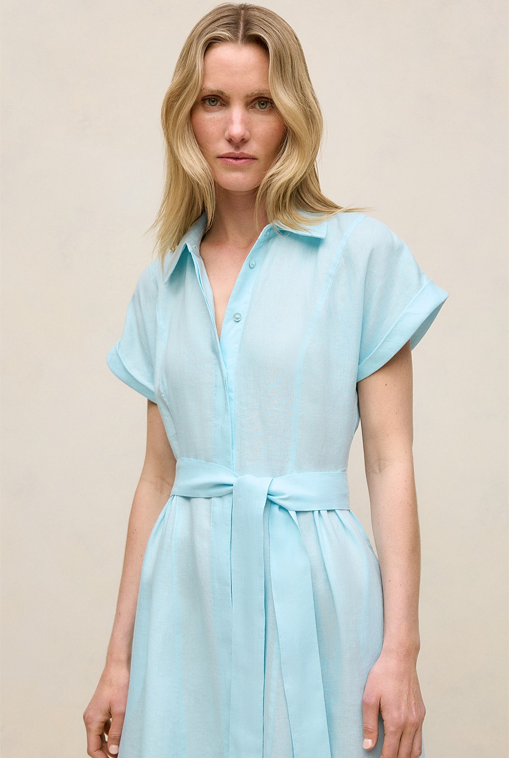Linen Panelled Shirt Dress