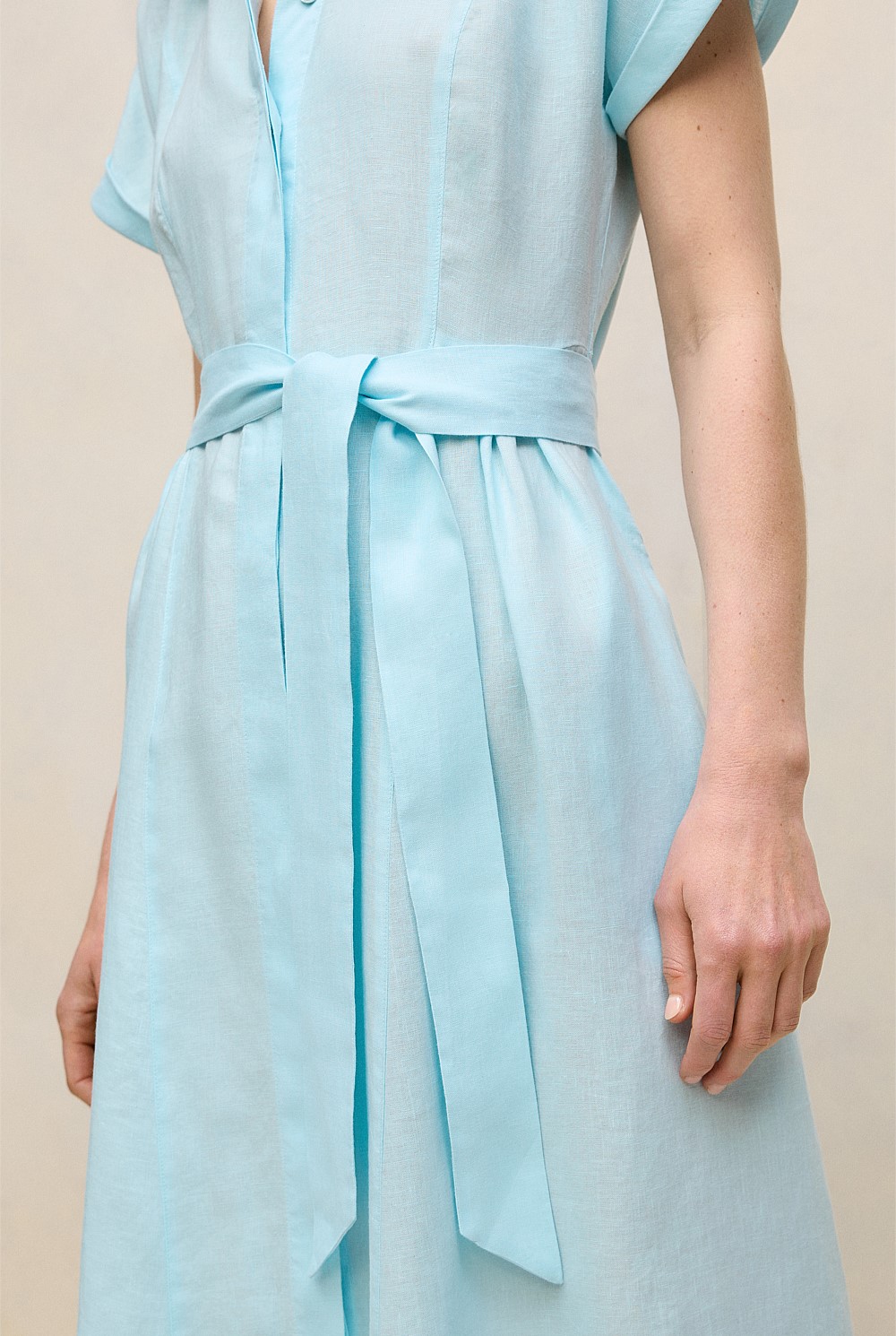 Linen Panelled Shirt Dress