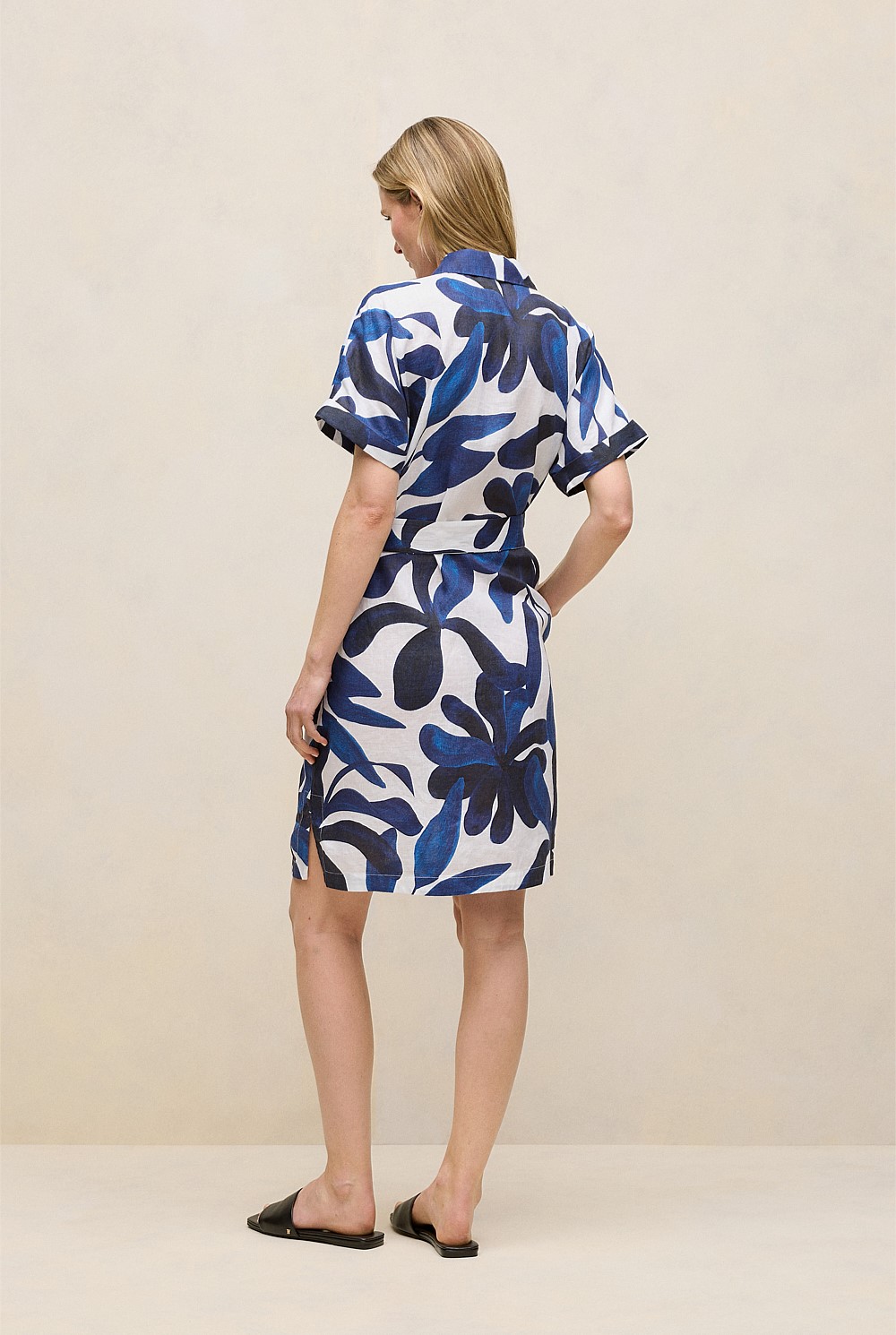 Marea Linen Short Sleeve Shirt Dress