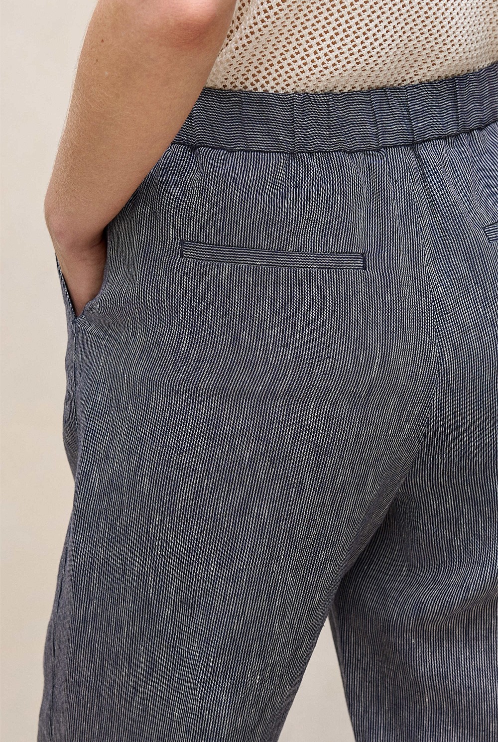 Linen End On End Stripe Relaxed Pant