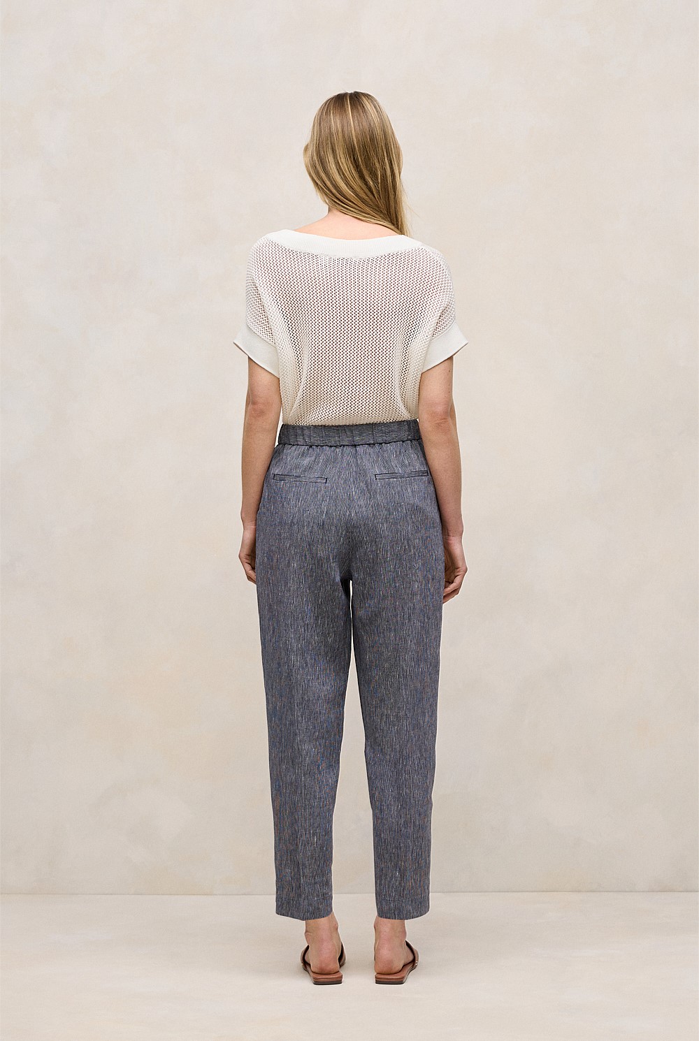 Linen End On End Stripe Relaxed Pant