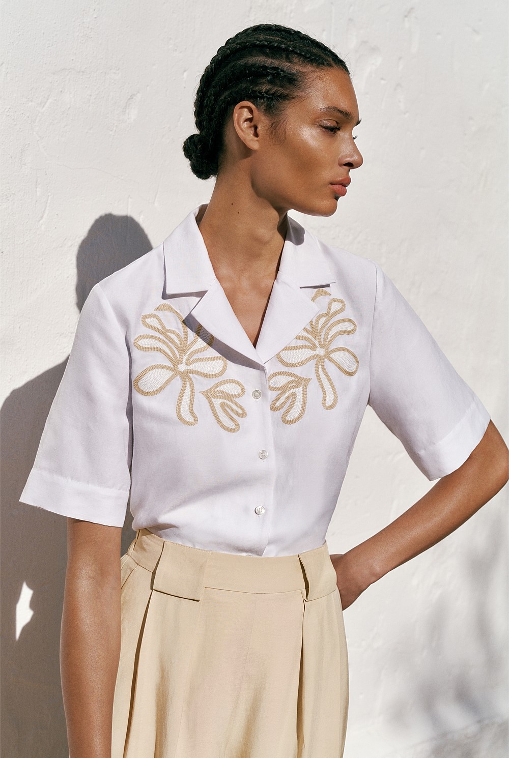 Marea Embroidered Short Sleeve Shirt