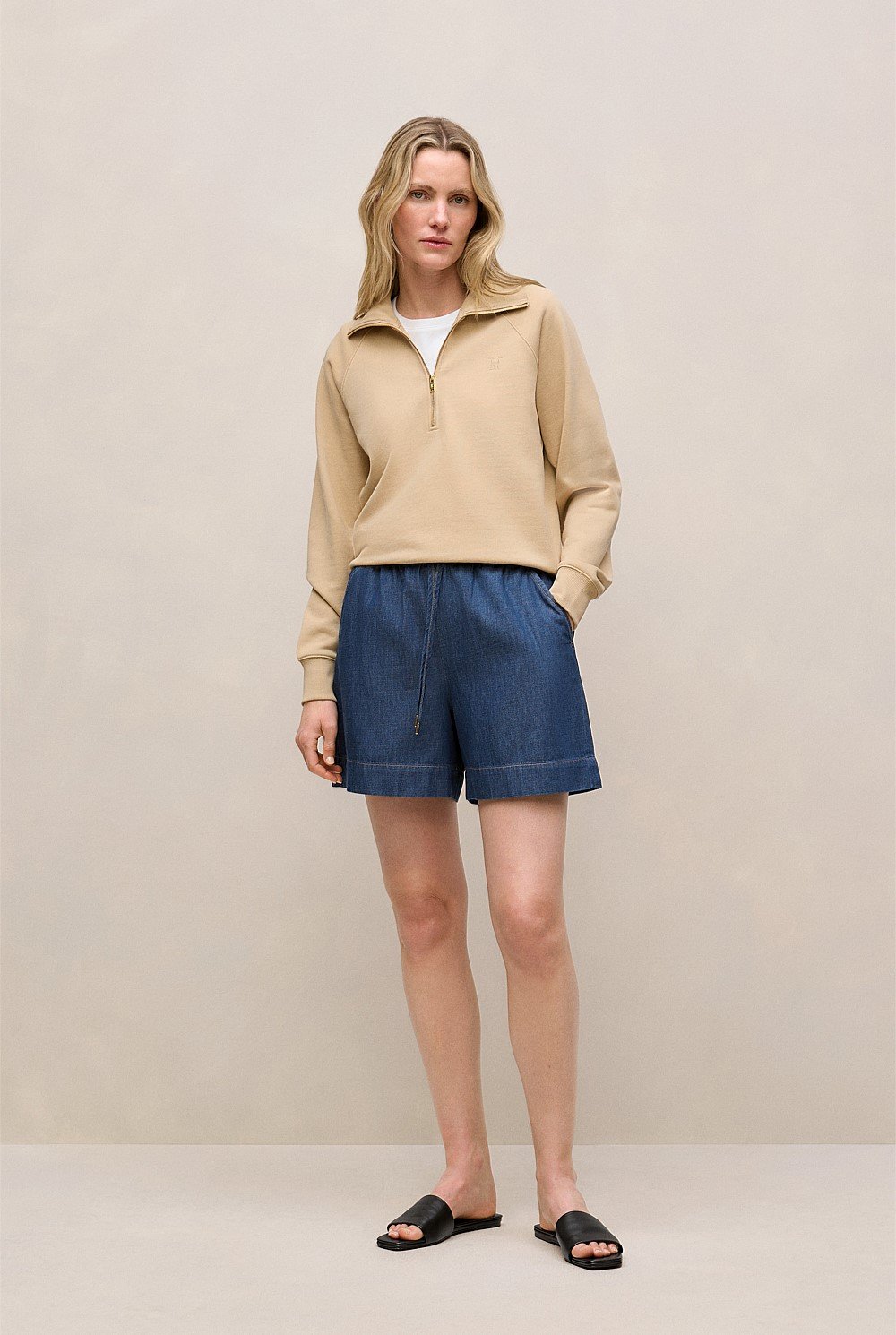 Terry Relaxed Zip Sweat