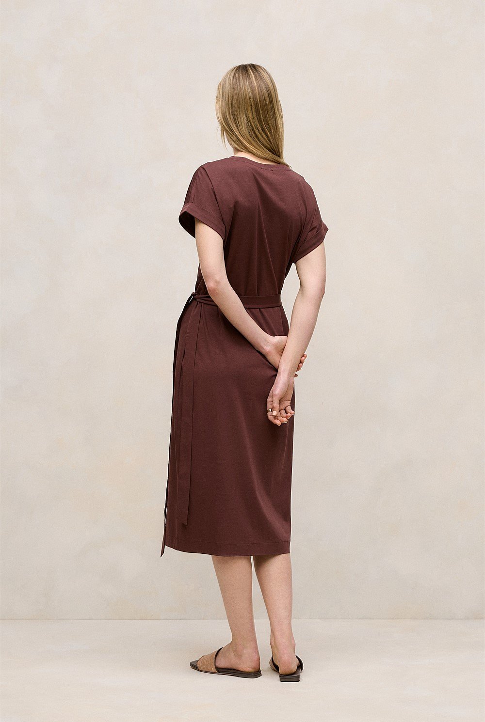 Cotton Wrap Detail T-shirt Dress