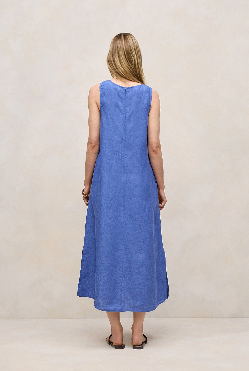 Delave Linen Sleeveless Column Dress