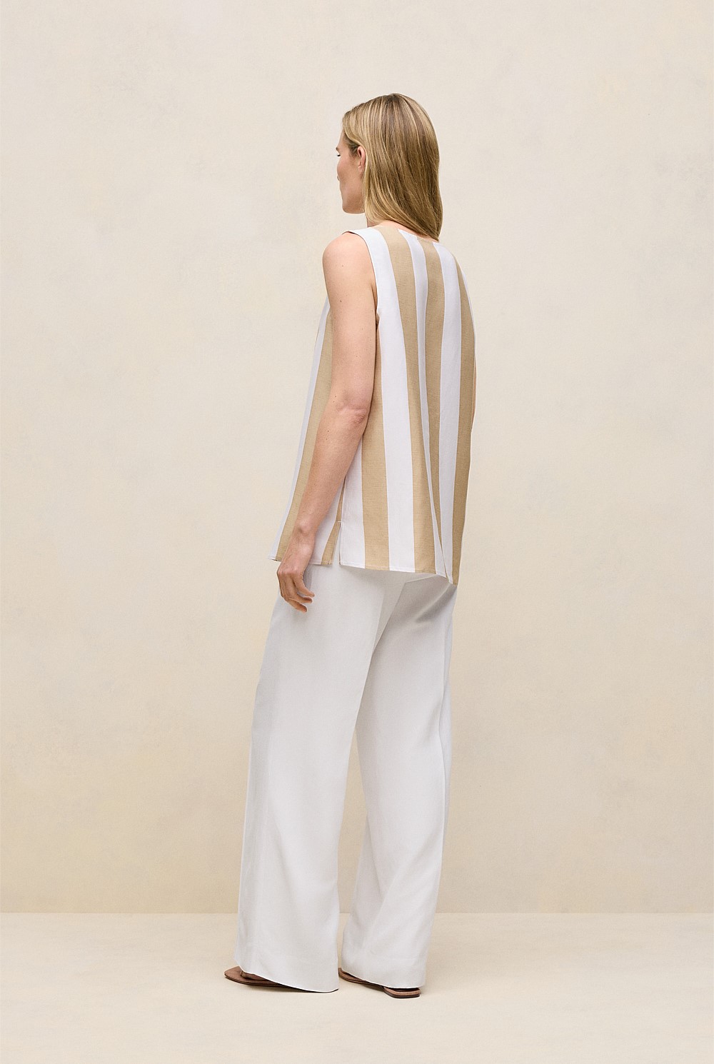 Cabana Stripe V Neck Trapeze Tank