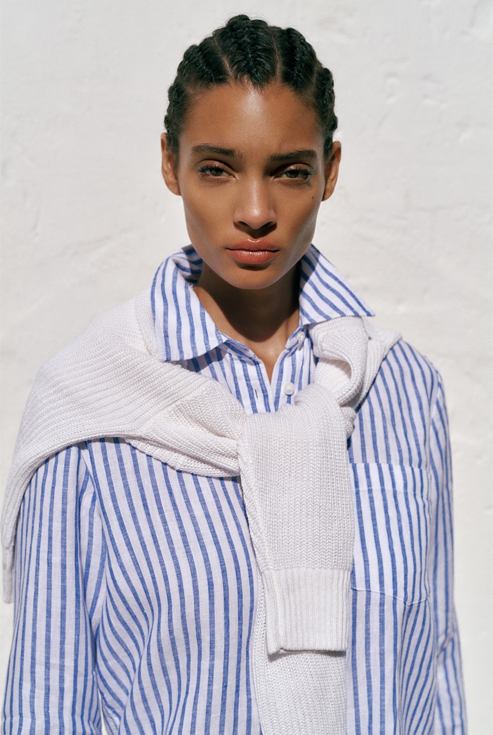 Yarn Dyed Linen Stripe Pocket Shirt