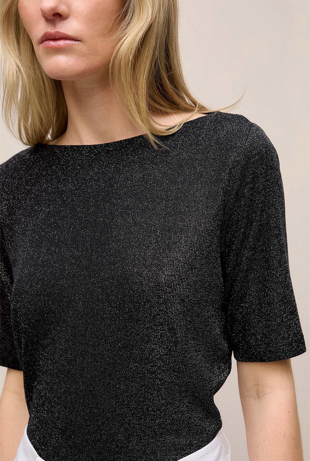 Metallic Rib T-shirt