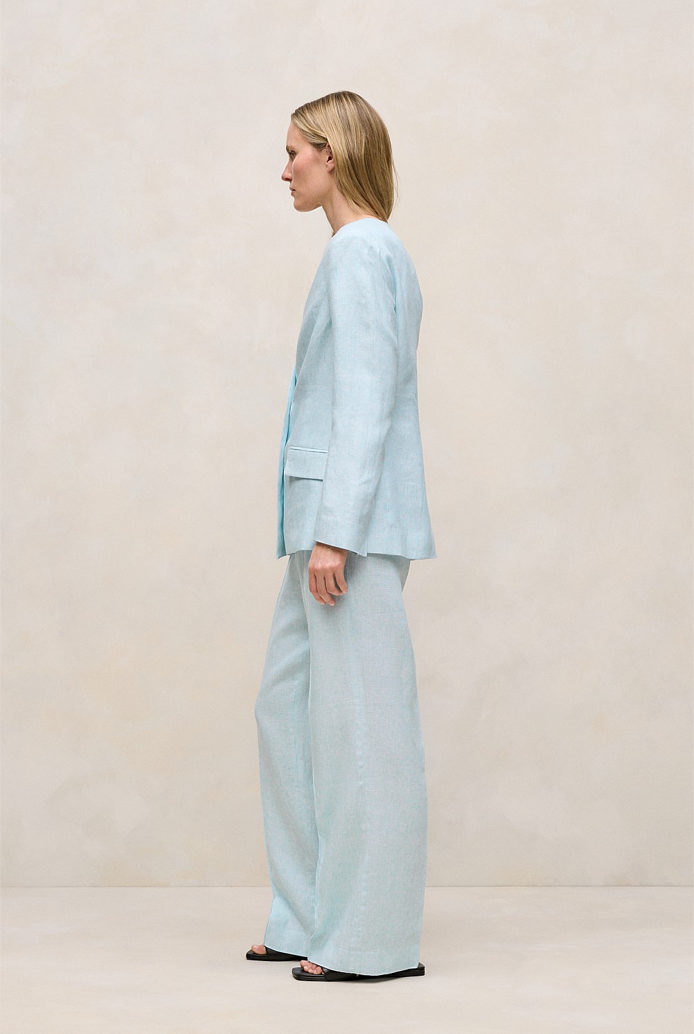 Linen Tailored Wide Leg Pant