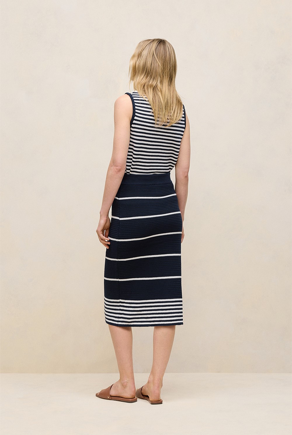 Stripe Knit Pencil Skirt