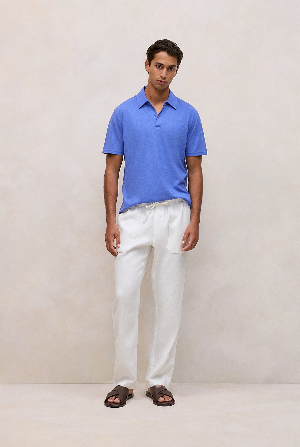 Linen Cotton Jersey Polo