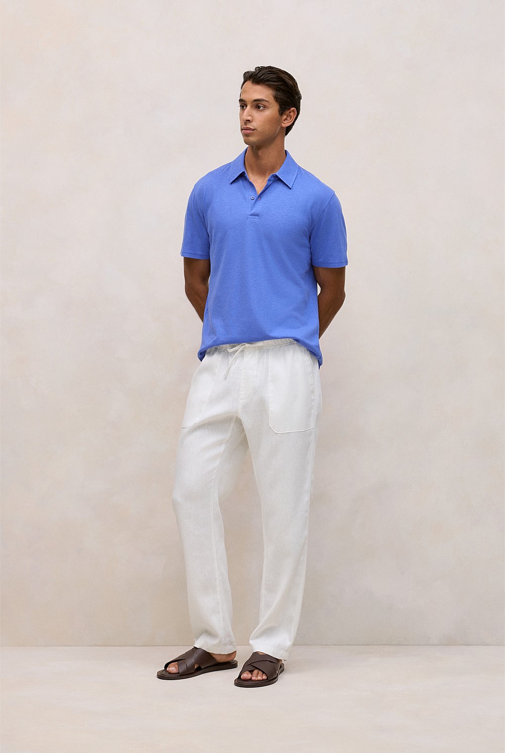 Linen Cotton Jersey Polo