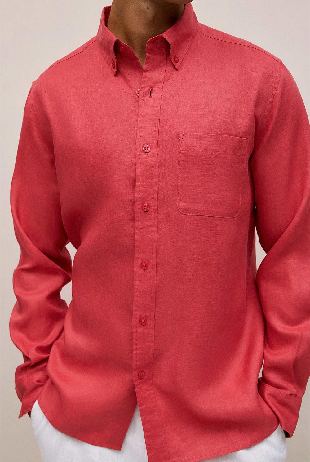 Regular Fit Linen Classic Long Sleeve Shirt
