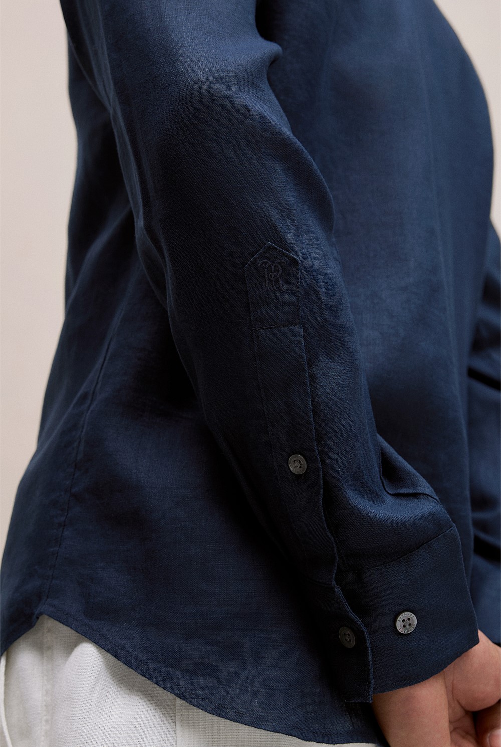 Tailored Fit Linen Long Sleeve Shirt