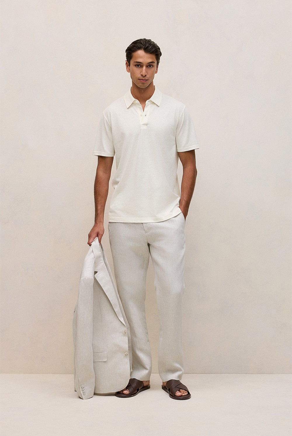 Linen Cotton Jersey Polo