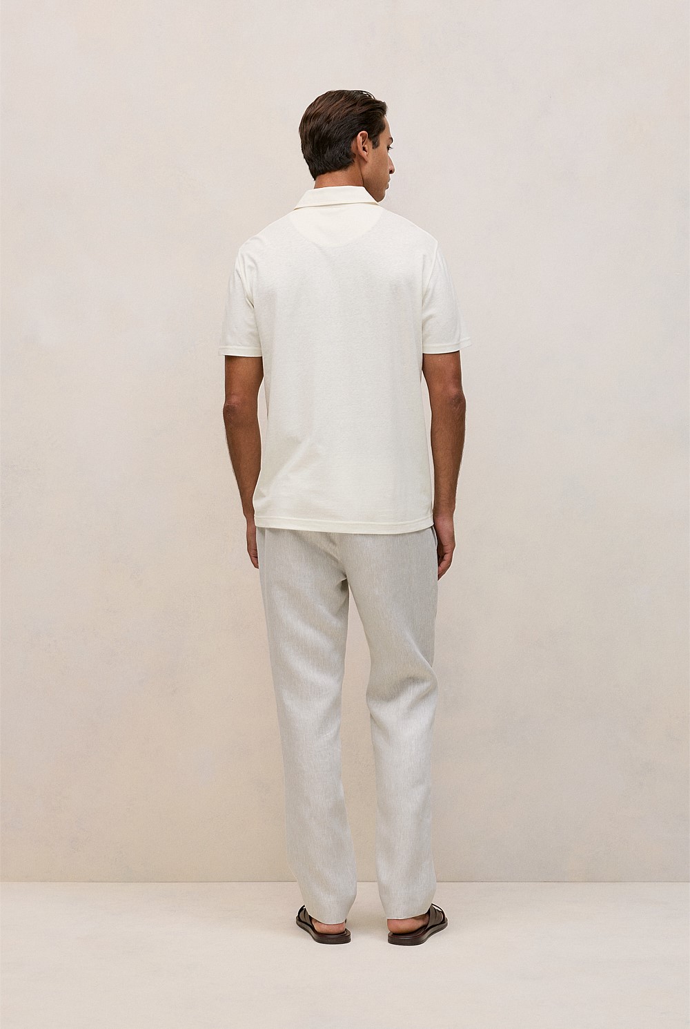 Linen Cotton Jersey Polo