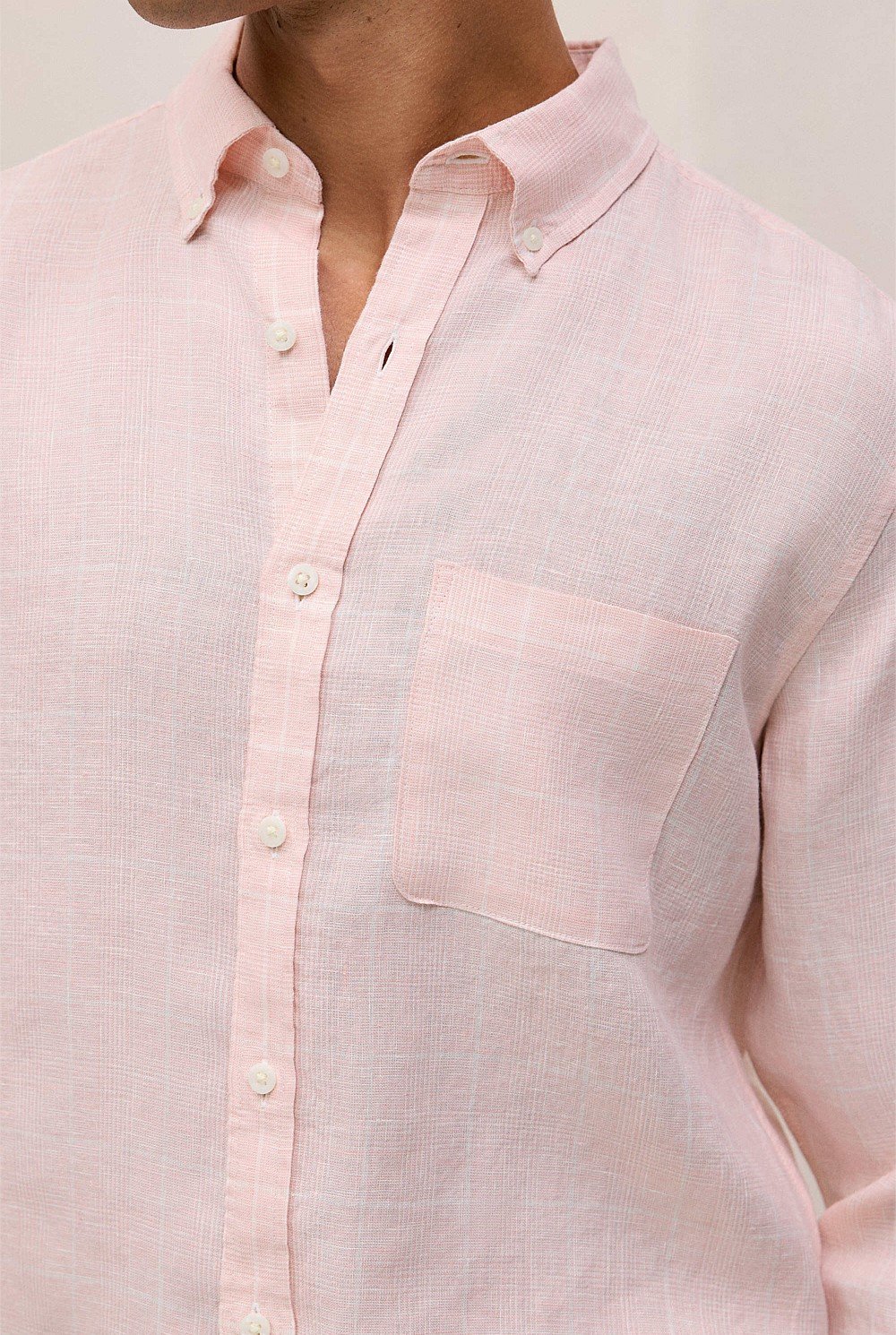 Regular Fit Linen Glen Check Shirt