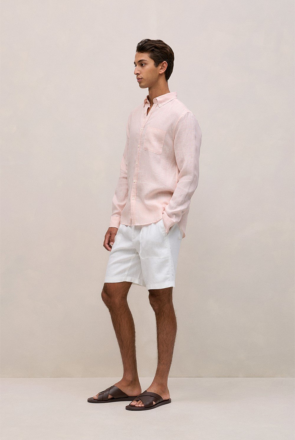 Regular Fit Linen Glen Check Shirt