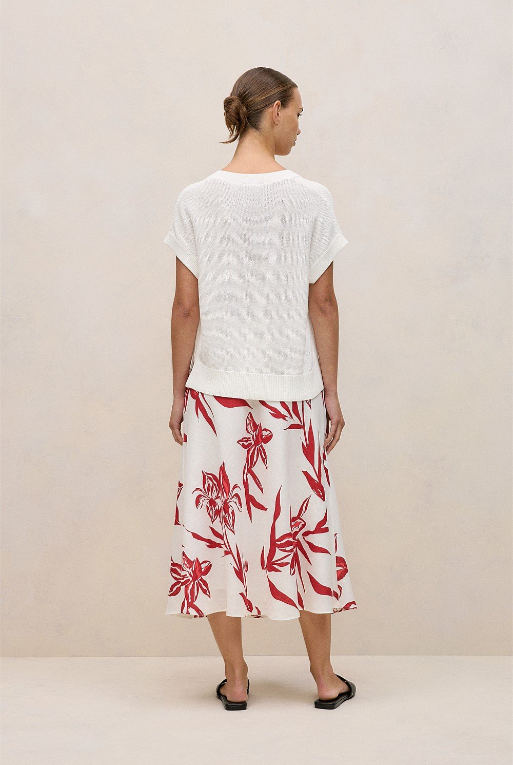 Mercerised Cotton Relaxed V Neck Knit