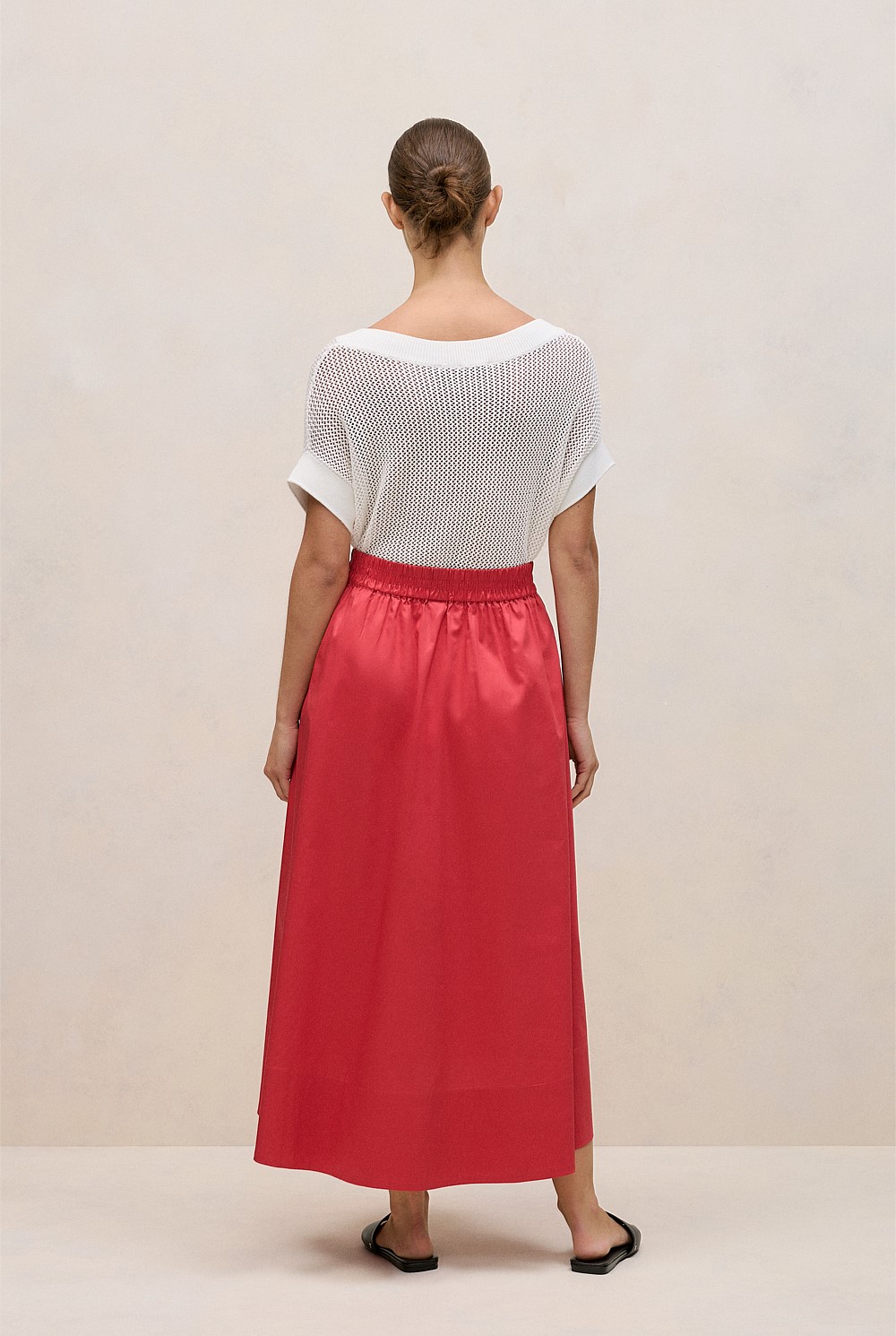 Cotton Sateen Waterfall Skirt