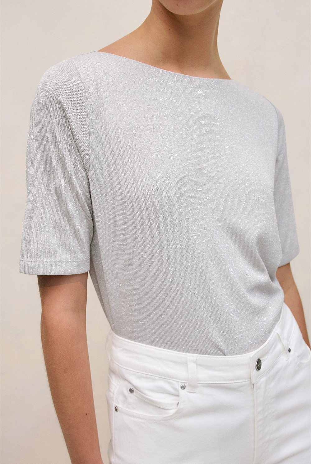 Metallic Rib T-shirt