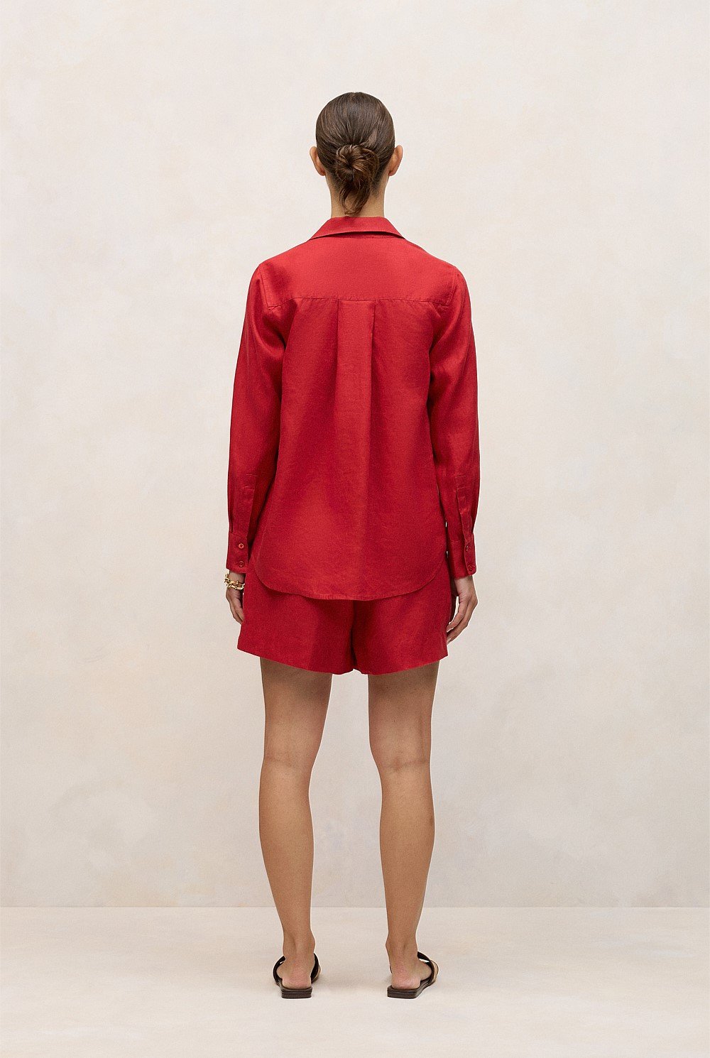 Linen Pocket Detail Long Sleeve Shirt