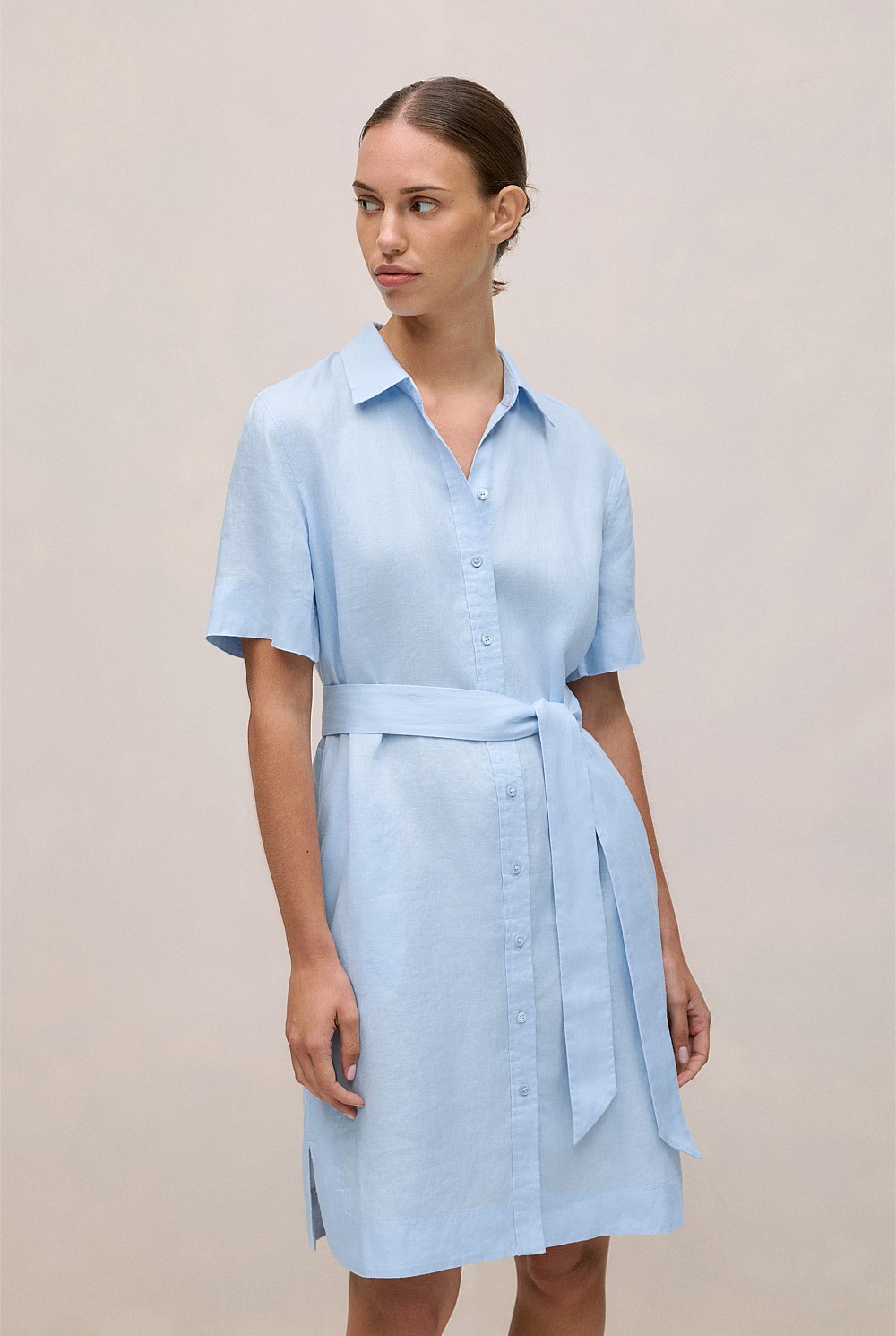 Linen Belted Shift Dress
