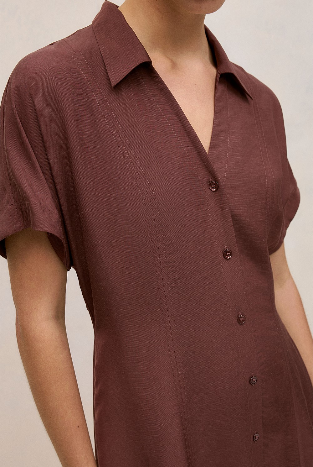 Soft Seam Detail Shirt Dress