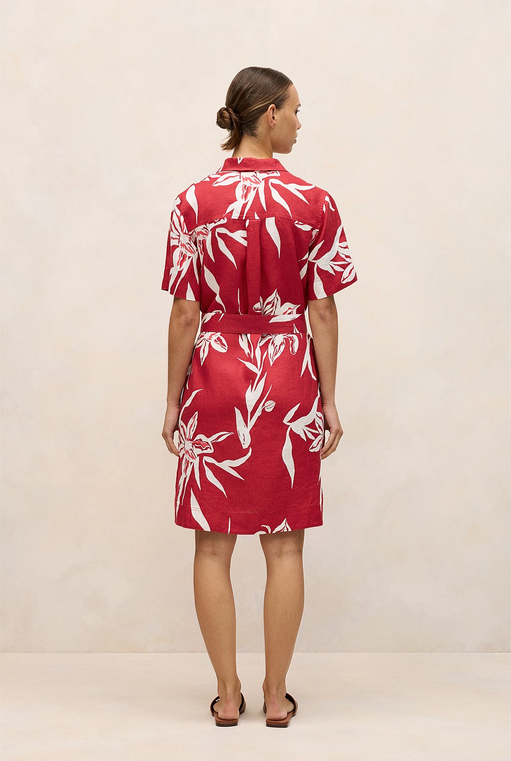 Wild Iris Linen Belted Shift Dress