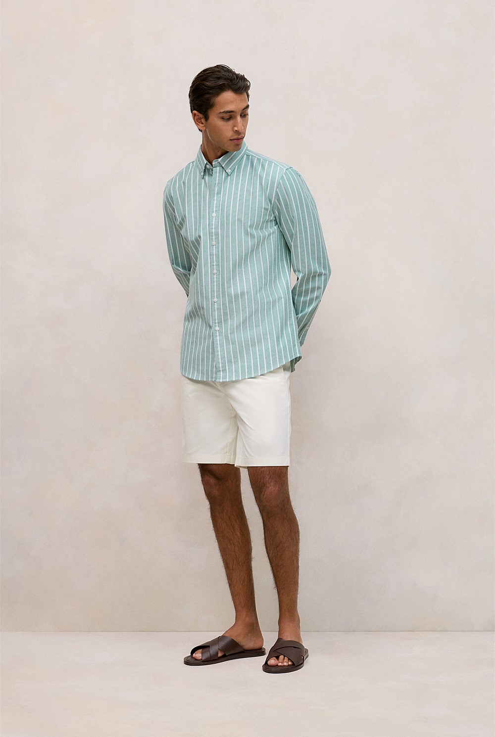 Regular Fit Yarn Dyed Stripe Oxford Shirt
