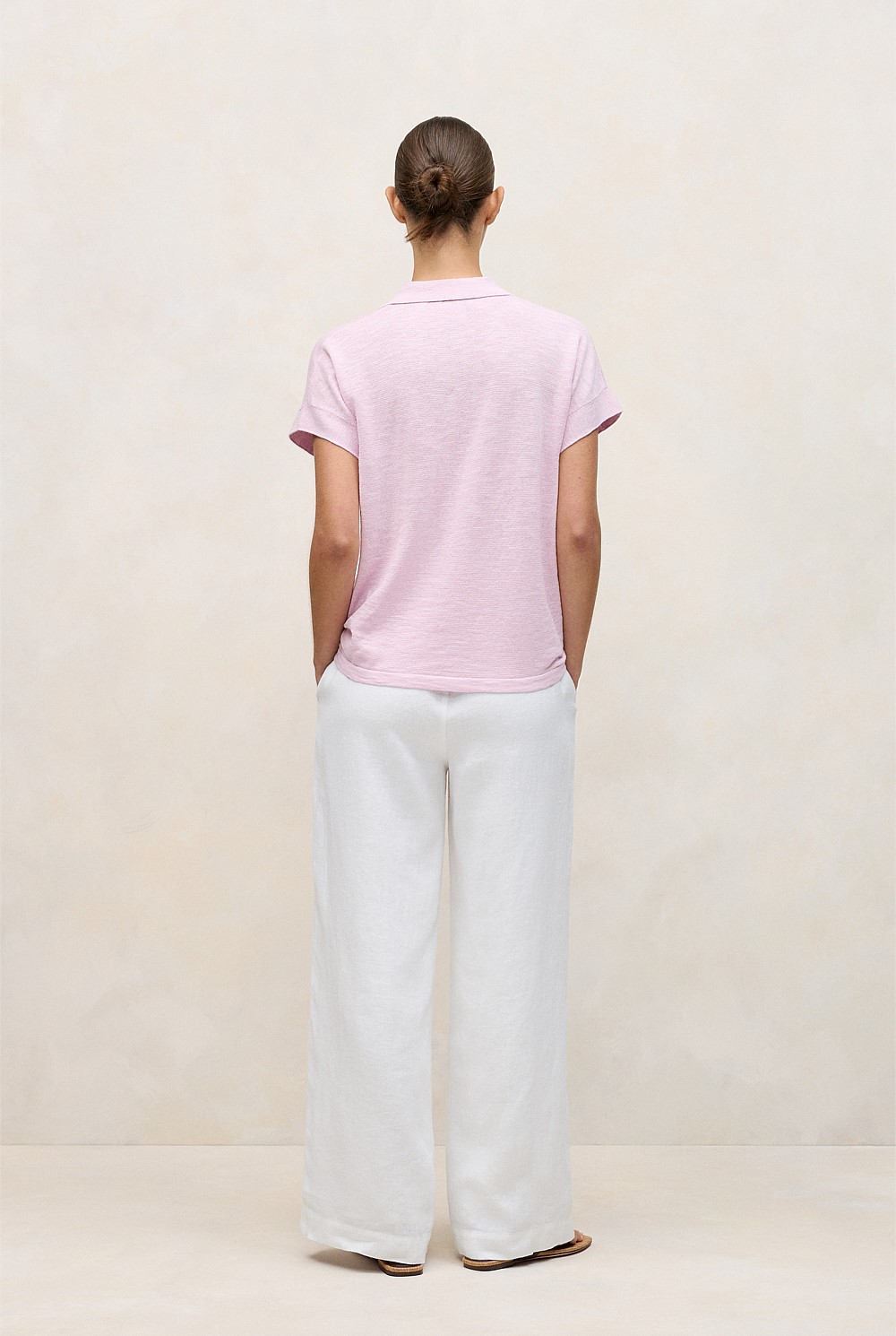 Linen Cotton Relaxed Knit Polo