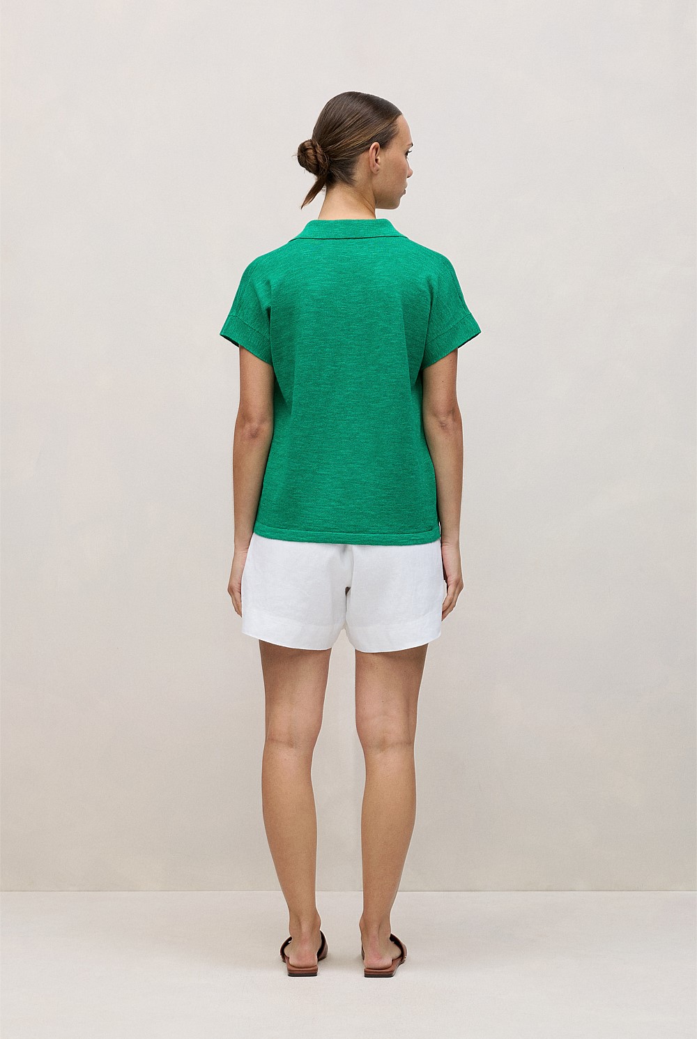 Linen Cotton Relaxed Knit Polo