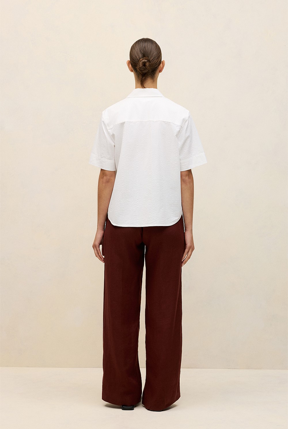 Cotton Seersucker Short Sleeve Shirt