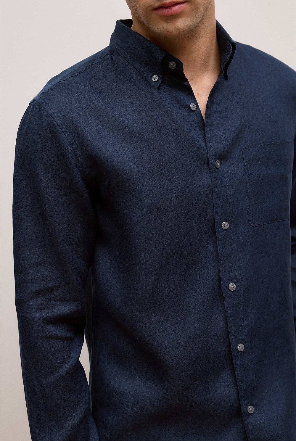 Regular Fit Linen Classic Long Sleeve Shirt