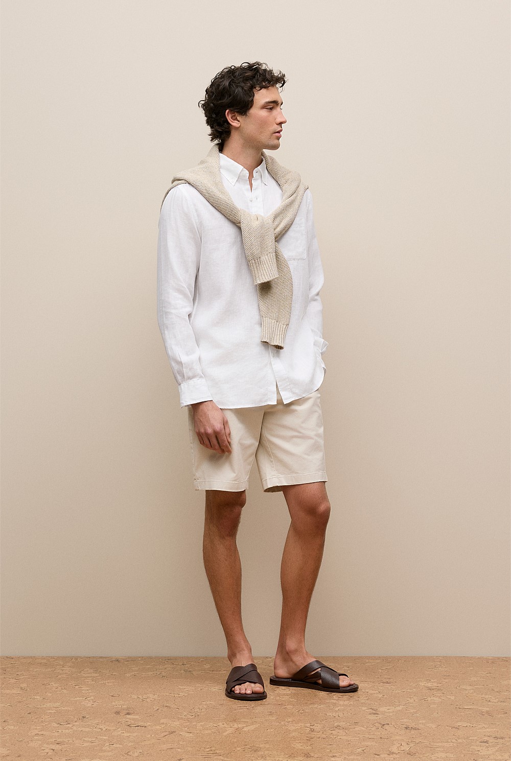 Regular Fit Linen Classic Long Sleeve Shirt