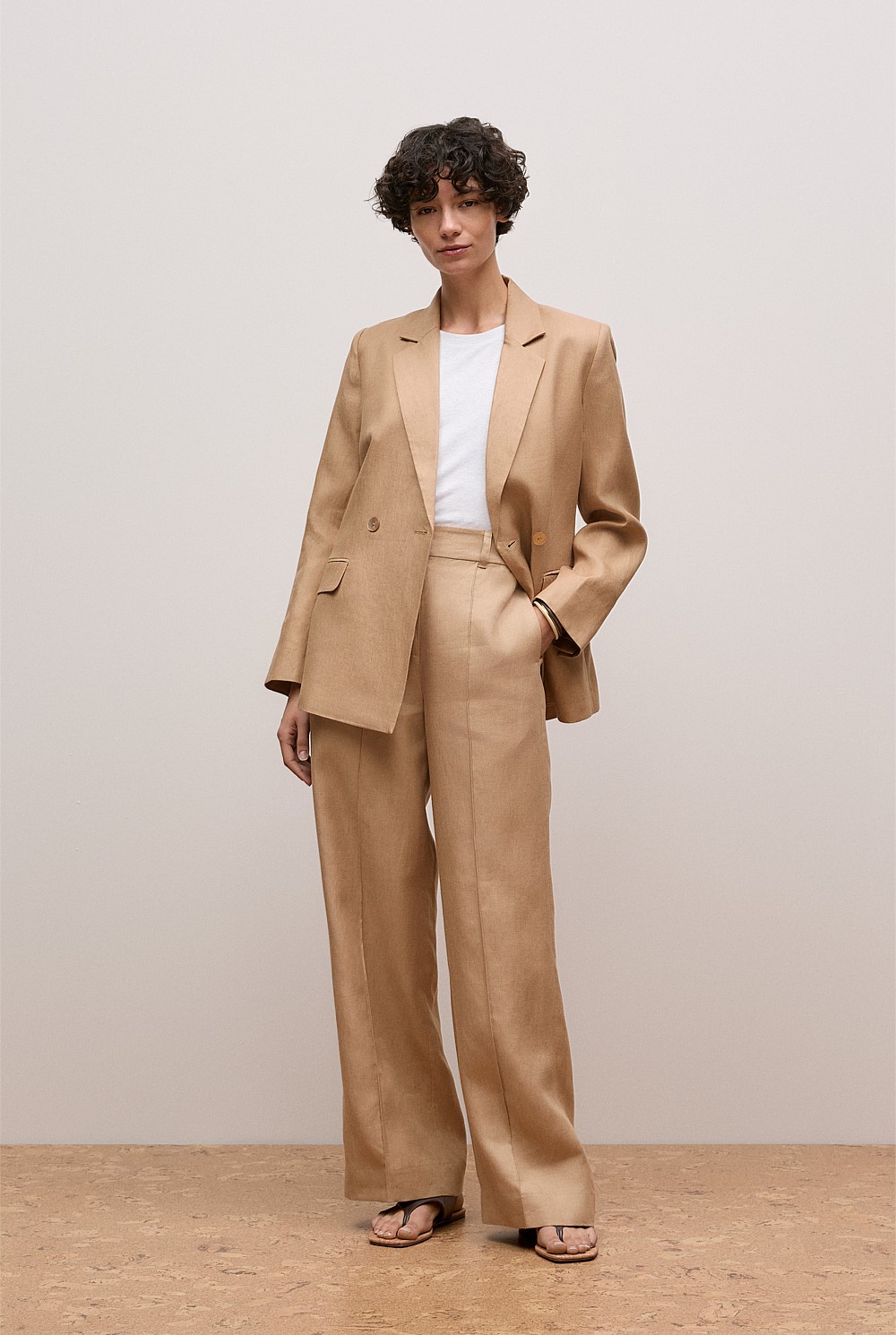 Linen Pintucked Pant