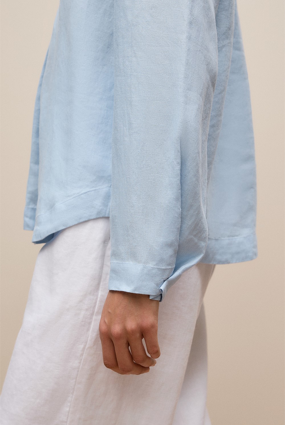 Yarn Dyed Linen Popover Shirt