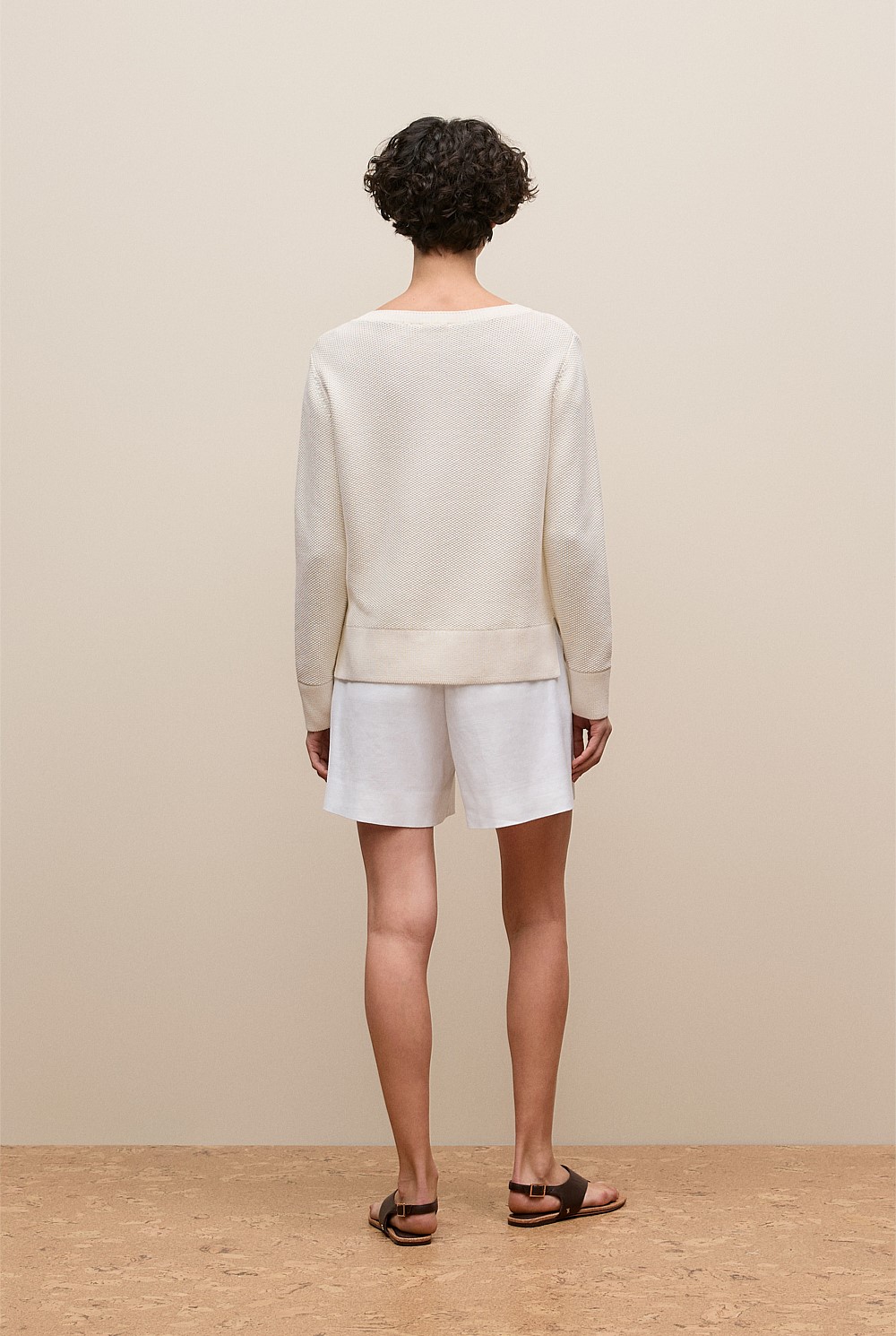 Cotton Linen Boatneck Knit