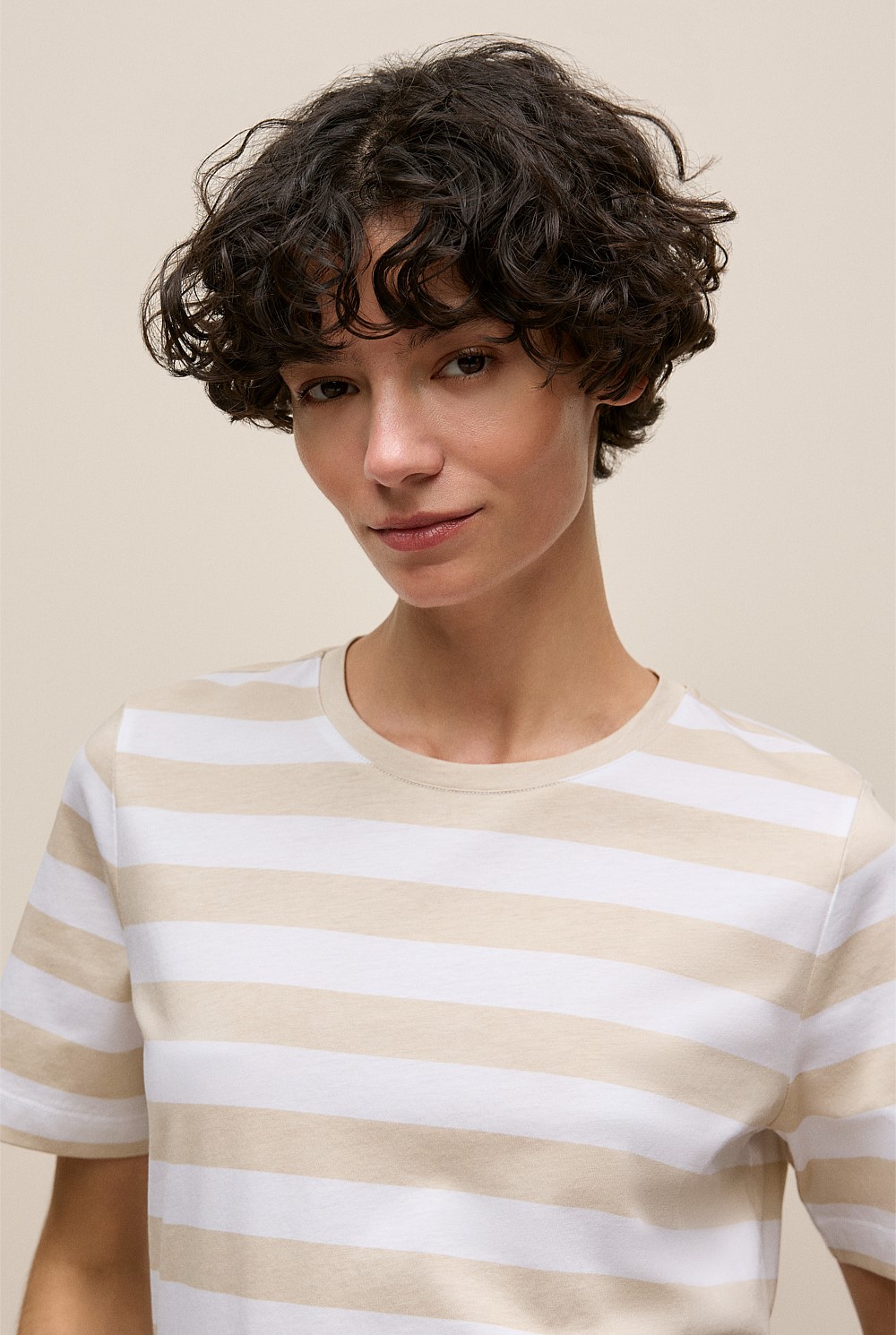 Mercerised Cotton Stripe T-shirt