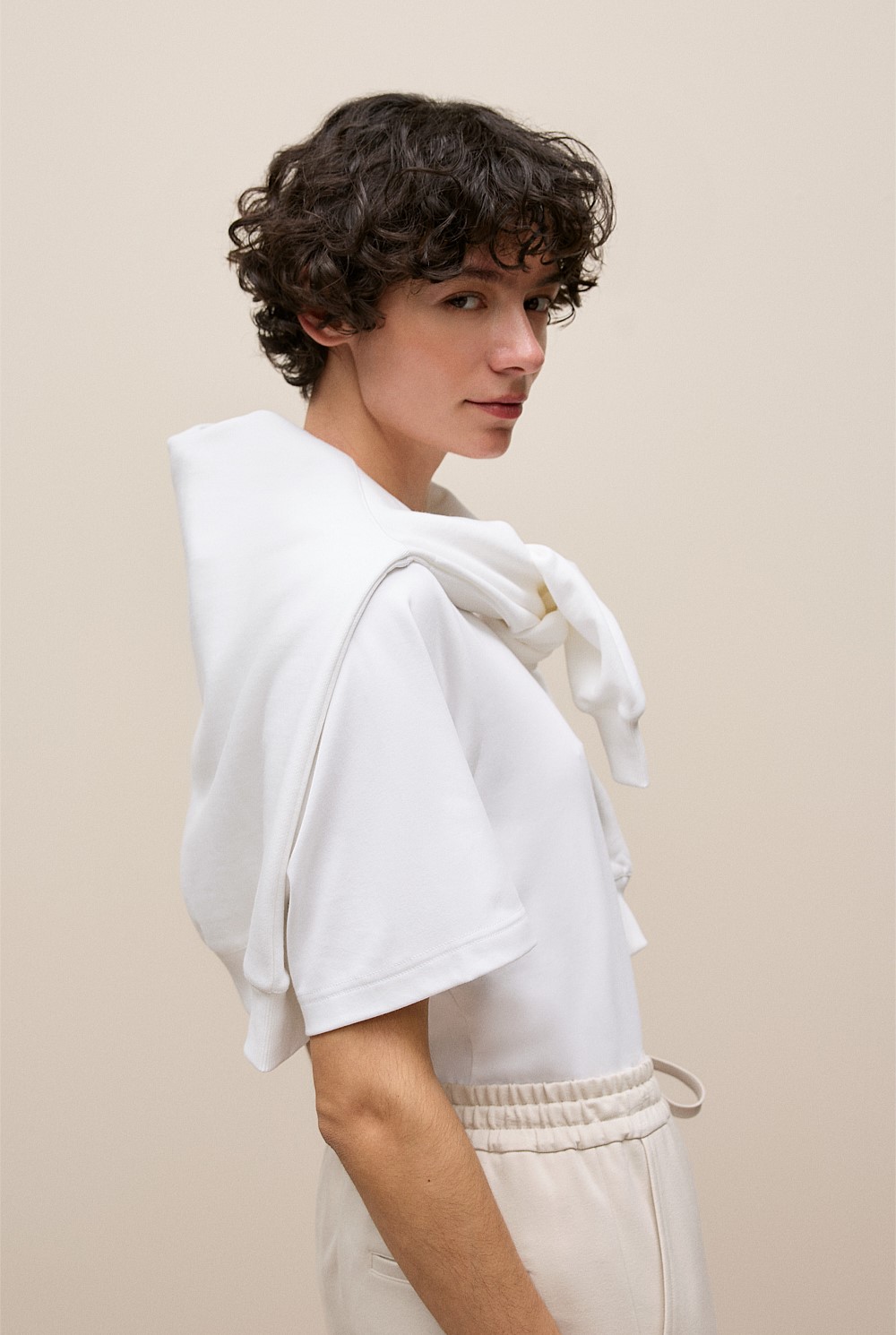 Ponte Pintucked Wide Leg Pant