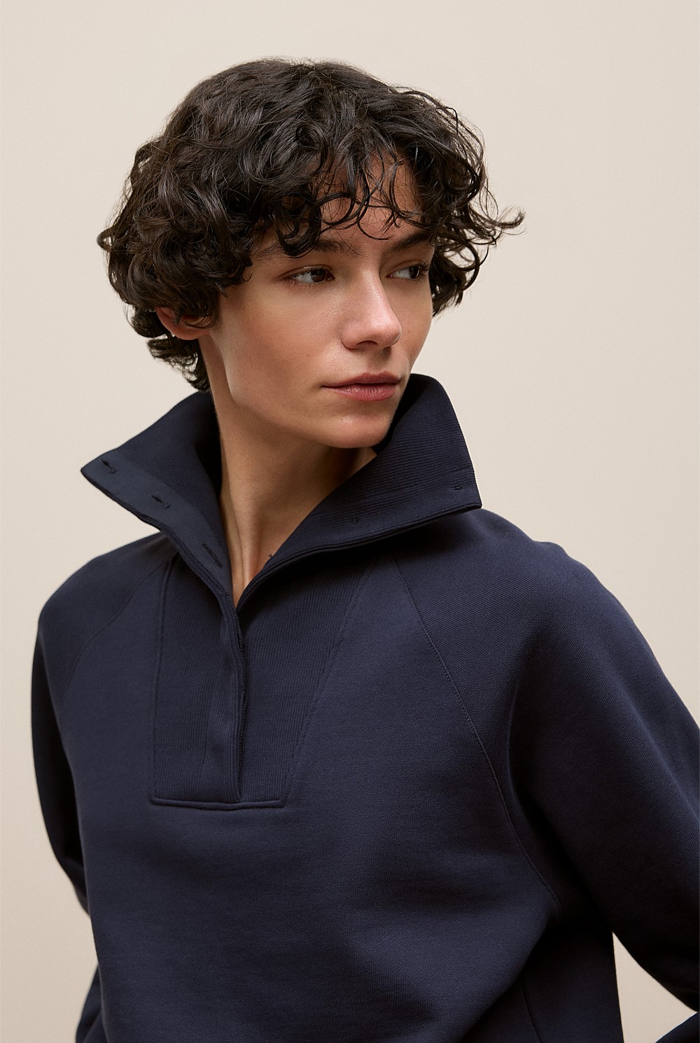 Button Neck Sweat